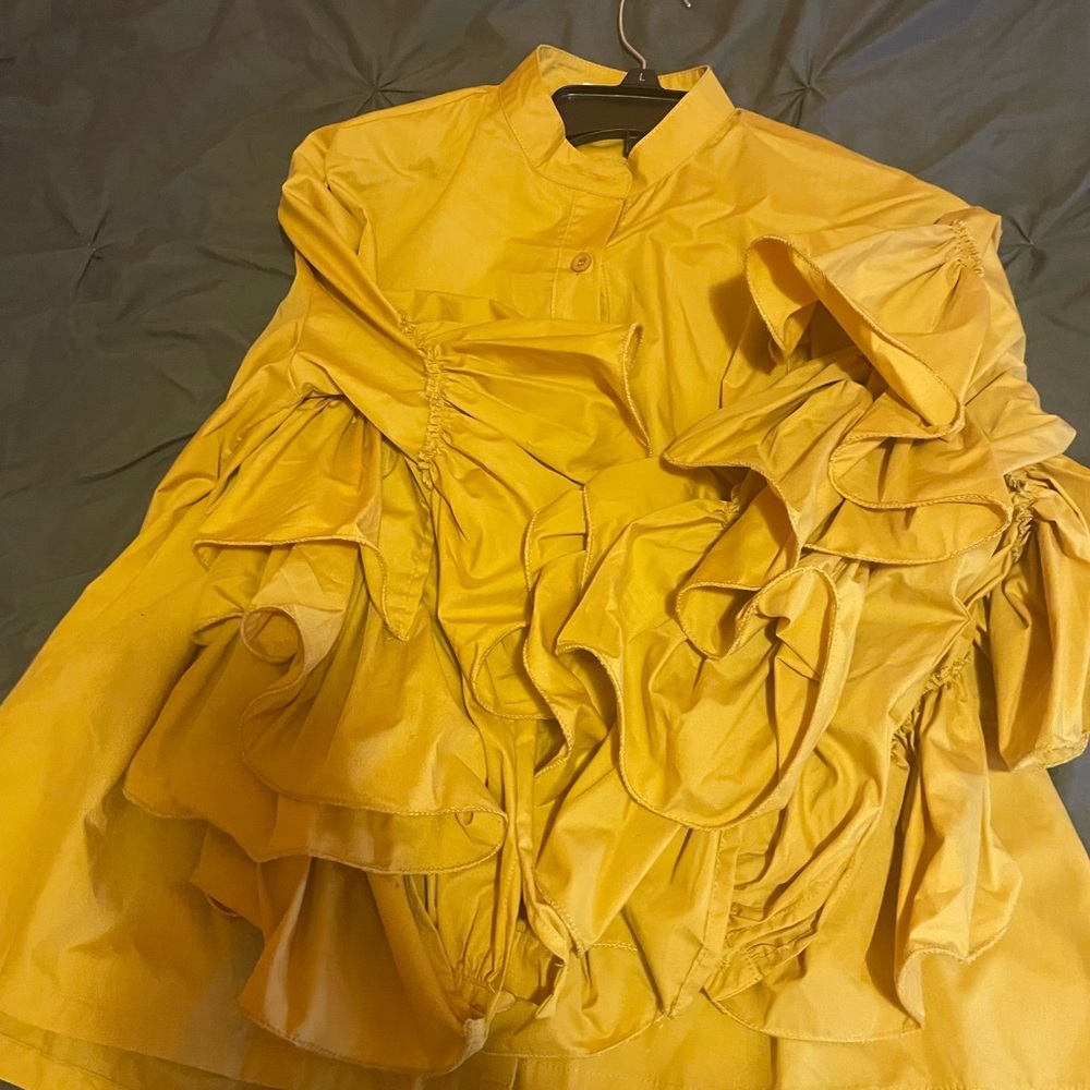 Vibrant Yellow Ruffled Blouse